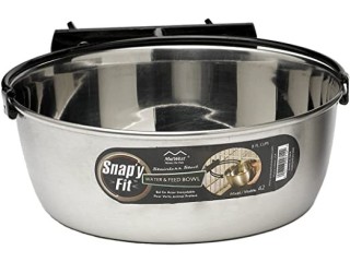 MidWest Homes for Pets Snap'y Fit Stainless Steel Food Bowl / Pet Bowl, 2 qt. for Dogs & Cats (42), Silver