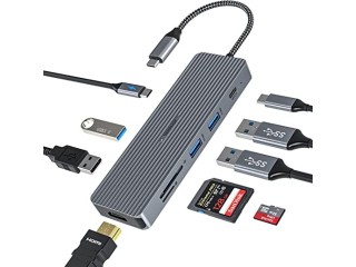 USB C Hub, Tiergrade 9 in 1 USB C Adapter with 4K HDMI,