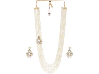 ZAVERI PEARLS Bridal Jewellery Set for Women (Golden) (ZPFK9598)