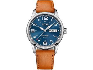 Hugo Boss Men's Blue Dial Brown Leather Watch - 1513331
