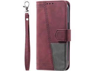 Case for Samsung Galaxy S6 Leather Wallet Case Card Holder Flip Bow Phone Cover - Red