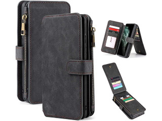 Compatible with iPhone 13 Case, Leather Wallet Cover with Credit Card Slots Book Style Flip Business Protective