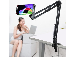AccLoo Phone Holder for Bed, iPad Tablet Stand Holder for Desk, 360 Flexible Articulating Long Arm Clamp Bracket Cell Phone