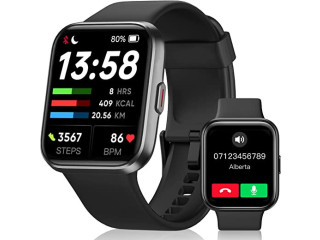 Aeac Smart Watch (Answer/Make Call) Smart Watches for Men Women, 1.69" Fitness Watch for iPhone iOS Andriod with Heart