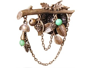 AEDILU Vintage Brooch Pins Leaf Pins Brooch Pin Scarves Shawl Clip for Women Ladies Lapel Pin, Clothing Accessories