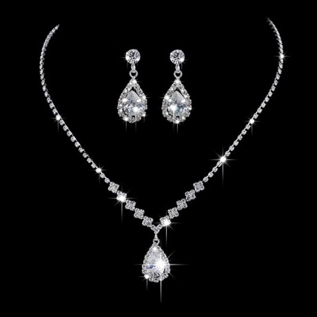 jakawin-bride-silver-bridal-necklace-earrings-set-crystal-wedding-jewelry-big-2