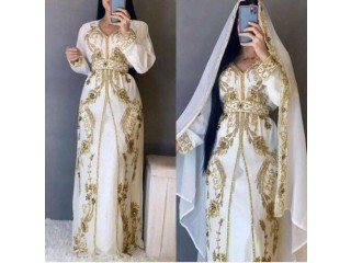 ADIBA CREATION Caftan For Women's Moroccan Fancy Gown Kaftan Dress Farasha Embroidered Free Size Long Abaya Kaftan Dress