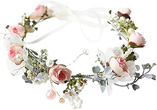 kastwave-adjustable-flower-crown-headband-boho-flower-headband-hair-wreath-floral-garland-crown-big-0