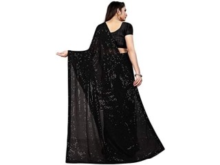 Kfgroup Women's Woven Pure Georgette Saree Ethnic Dresses Wedding Sari with Blouse Piece