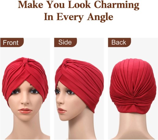 6-pieces-turbans-for-women-soft-turban-head-wrap-pleated-beanie-cap-big-0