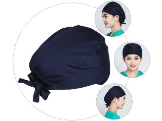 Healifty 2pcs Working Caps Adjustable Hats Head Cover Sweatband Bouffant Tie Back Work Cap for Men Women, As Shown, One Size