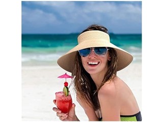 Goodern Women Sun Visor Hats Beach Ponytail Summer Beach Hat for Women