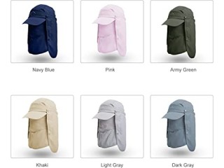 Sun Cap with Removable Face Neck Cover Flap Quick Dry Breathable Fishing Hat