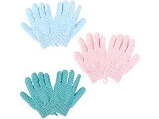 ORiTi 3 Pairs Exfoliating Shower Gloves for Bath, Double Sided Exfoliating Bath Gloves Deep Clean