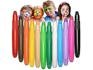 Paint Crayons Kit - 12 Color Face Paint Kit for Kids
