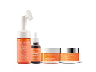 ZM Vitamin C Brightening Skin Care Range, Face wash with Serum, Day Cream & Night Cream for Men & Women combo (Set of 4)