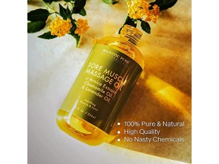 MAJESTIC PURE Arnica Sore Muscle Massage Oil for Body - Natural Therapy Oil with Lavender and Chamomile Essential Oils