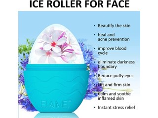 Egg-Shaped Silicone Ice Pack Massage fFace Ice Tray Mold-Blue