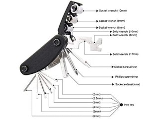 15 in 1 Mountain Bike Tools Set Bicycle Cycling Mechanic Repair Tool Kit