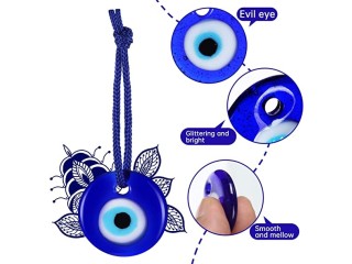 20 Pieces Turkish Blue Evil Eye Beads Charms Pendants Crafting Glass Beads Wall Hanging Ornament