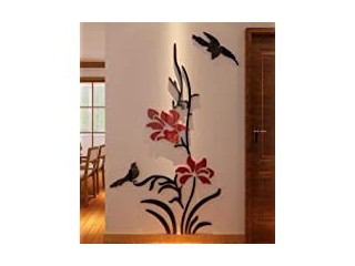 Acrylic 3D Vase plum wall stickers living room bedroom TV background decoration mm