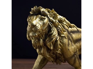 14 Inch Lion Statue Figurine Sculpture Collectible Gifts for Lion Lover Office Home Decor