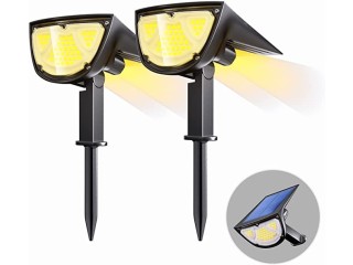 (2 Pack) Solar Spot Lights Outdoor, Front & Back Lighting, 43 LEDs