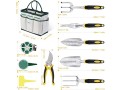 yissvic-garden-tools-set-12-pieces-heavy-duty-gardening-kit-cast-aluminum-with-soft-rubberized-non-slip-handle-small-0