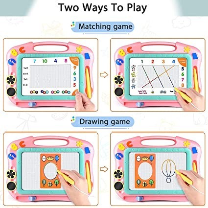 magnetic-drawing-board-for-toddlers-travel-size-magnet-doodle-board-with-learning-cards-stamps-big-0