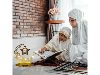 Goodern Eid Mubarak Moon Star Ornament Acrylic Eid Mubarak Table Decorations Ramadan Eid Mubarak
