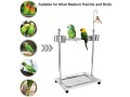 occuwzz-metal-bird-feeder-stand-adjustable-height-rolling-bird-perch-play-stand-parrot-playstand-with-universal-wheels-and-feeding-bowls-small-0