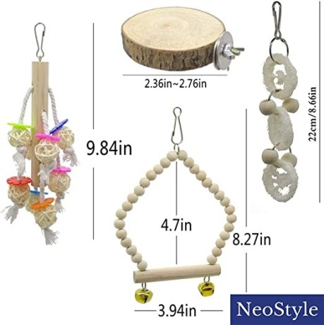 neostyle-8-packs-of-bird-parrot-swing-chewing-toysnatural-wood-bird-cage-accessories-big-1