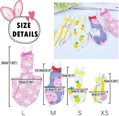 qbleev-4-pack-bird-diaper-soft-birds-flight-suits-with-leash-hole-washable-reusable-parrots-nappies-with-bowtie-decor-big-0