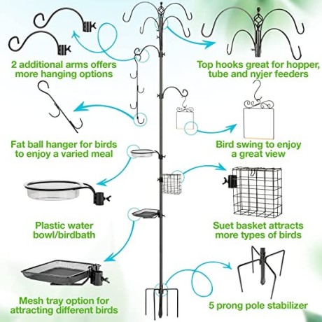 gray-bunny-deluxe-bird-feeder-stand-91-9-hook-bird-feeding-station-for-outside-wild-birds-big-1