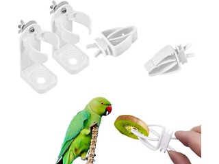 [2+2Pack]Bird Cage Food Holder, Bird Cage Feeder Clips, Pet Feeder Clip Accessory.