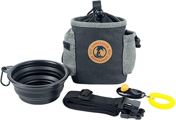 ivesign-dog-treat-training-pouch-easily-carries-pet-toys-kibble-treats-drawstring-bag-with-built-in-poop-bag-dispenser3-ways-to-wear-black-big-0