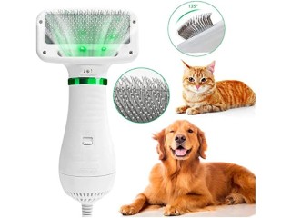 Pet Hair Dryer 2 in 1 Pet Grooming Hair Blower, Portable and Quiet Dog Hair Dryer Comb Brush