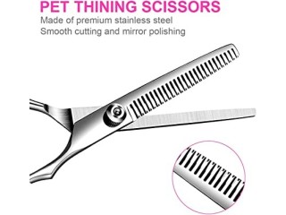 TINMARDA Dog Grooming Scissors Kit with Safety Round Tips Stainless Steel Professional Dog Grooming Shears Set