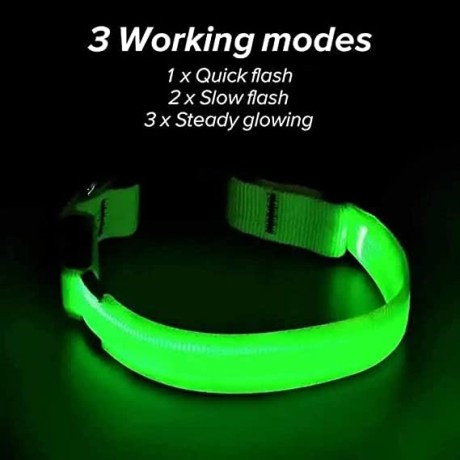 adjustable-flashing-dog-collar-with-green-light-medium-size-40-48cm-25cm-width-telescopic-range-8cm-polyester-webbing-big-0