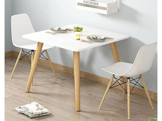 Dining Table SetKitchen Table with 4 ChairsMetal and Wood Modern Square Dining Table Furniture Setfor Kitchen