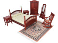 iland-vintage-dollhouse-furniture-112-scale-dollhouse-bedroom-furniture-in-mahogany-color-incl-dollhouse-bed-mirror-full-length-small-1