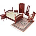 iland-vintage-dollhouse-furniture-112-scale-dollhouse-bedroom-furniture-in-mahogany-color-incl-dollhouse-bed-mirror-full-length-big-2