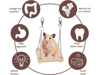 MQFORU Hamster Chew Toys Natural Wooden Pine Guinea Pigs Rats Chinchillas Toys Accessories (10pcs/set)