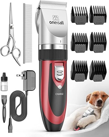 oneisall-dog-shaver-clippers-low-noise-rechargeable-cordless-electric-quiet-hair-clippers-set-for-dogs-cats-pets-big-1