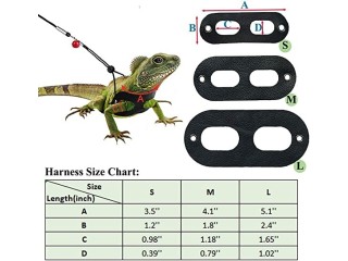 3 Packs Bearded Dragon Harness and Leash Adjustable(S,M,L)