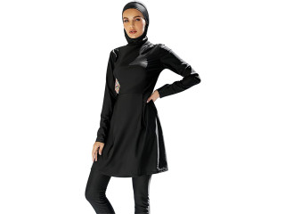 Shin Fashion Women Modest Swimsuit Fully Coverage Swimwear Burkini Islamic Hijab Bathing Suit