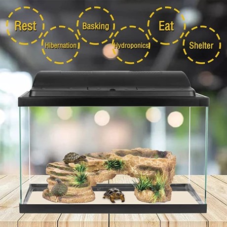 turtle-basking-platform-resin-dock-resting-rectangular-aquarium-turtle-tank-decorations-big-0