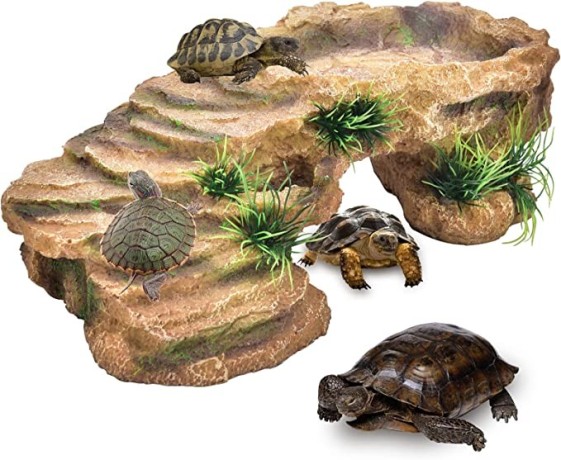 turtle-basking-platform-resin-dock-resting-rectangular-aquarium-turtle-tank-decorations-big-1