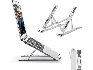 Adjustable Portable Laptop Holder, Aluminum Foldable Laptop Riser with 6 Levels of Height Adjustment