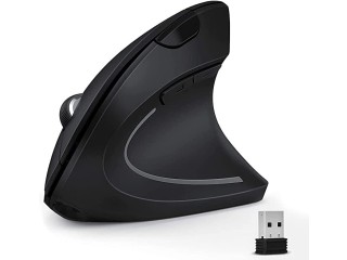 2.4 G Ergonomic Silent Wireless Mouse, Rechargeable Wireless Vertical Mice with USB Receiver for Computer/Laptop/PC